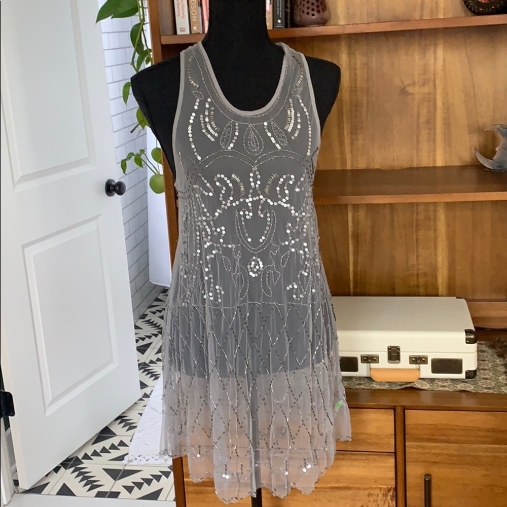 Silver beaded dress